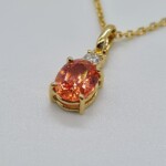 K18YG Pendant with Padparadscha