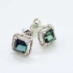 SV925 Earring with Green quartz