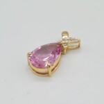 K22YG Pendant with Pink spinel & Diamond