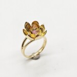 K18YG Ring with Padparadscha