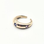 K10YG Ear cuff with Blue sapphire & Amethyst　