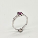 K18WG Ring with Rose Garnet & Diamond