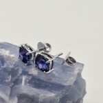 K18WG Earring with Blue sapphire