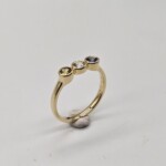 K18YG Ring with White & Yellow & Blue sapphire