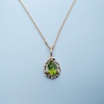 K18YG Pendant with Peridot
