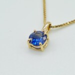 K18YG Pendant with Blue sapphire