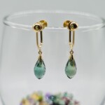 K18YG Earring with Green quartz