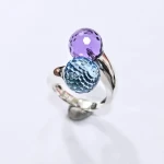 SV925Ring with Blue Topaz & Amethyst
