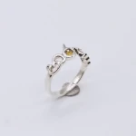 SV925 sinhala letter Ring with yellow sapphire