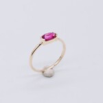 K10YG Ring with Pink Sapphire