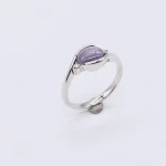 Pt900 Ring with Star sapphire & Diamond