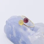 K10YG Ring with Garnet & Citrine