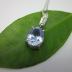 K18WG Light blue sapphire & Diamond Pendant