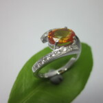 K18WG Orange sapphire & Diamond Ring