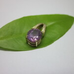 K18YG Purple sapphire & Diamond Pendant
