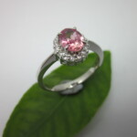 K18WG Padparadscha sapphire & Diamond Ring