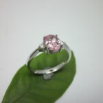 K18WG Pink sapphire & Diamond Ring