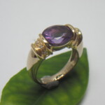 K18WG/YG Amethyst & Diamond Ring