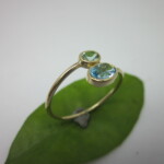 K18YG Blue topaz & Green quartz Ring