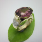 K18YG Tourmaline & Diamond Ring