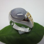 K18WG Star sapphire & Diamond Ring