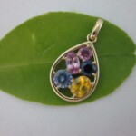 K18YG Mixed sapphire Pendant