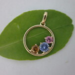 K18YG Mixed sapphire Pendant