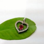 K18WG Ruby & Diamond Pendant