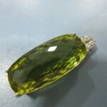 SV925 Lemon quartz & Cubic Pendant