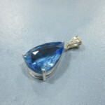 SV925 Blue topaz & Cubic Pendant