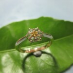 K18YG Yellow sapphire & Aquamarine Ring