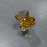 SV925 Citrine & Brown quartz Ring