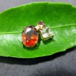 K18YG Hessonite garnet, Rose garnet & White sapphire Pendant