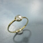 K18YG White sapphire Ring