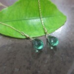 K18YG Green quartz Threader earrings