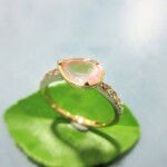K18YG Rose quartz & Diamond Ring