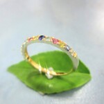 K18YG Mixed sapphire Ring