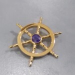 K18YG Blue sapphire Rudder pendant