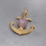 K18YG Star sapphire Anchor pendant