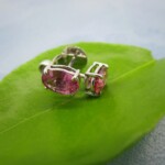 K18WG Pink sapphire Earrings