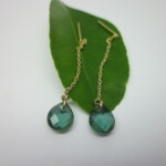 Green qurtz Chain Earrings
