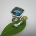 Blue topaz & Cubic Ring