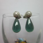 Green quartz & Cubic Earrings