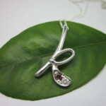 Garnet & Diamond Initial Pendant