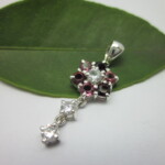 Sv925 Garnet, Rose garnet & Cubic Pendant