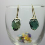 K18YG Green quartz Earrings