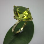 K14YG Lemon quartz Ring