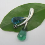 Blue topaz, Green quartz & Brown quartz Pendant