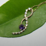 K18YG Amethyst & Diamond Pendant