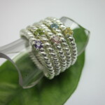 Semi-precious stone, Amethyst, Peridot, Rose Garnet, Blue topaz & Citrine Ring